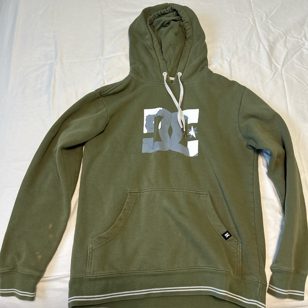 DC Men's Olive Hoodie with Logo